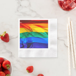 SlipperyJoe's HBTQ-stolthetsflagga vajande röd ora Pappersservett