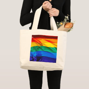 SlipperyJoes HBTQ-stolthetsflagga vajar röd orange Jumbo Tygkasse