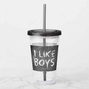 SlipperyJoe's I Like Boys smutsiga svarta tavlan m Take Away Mugg