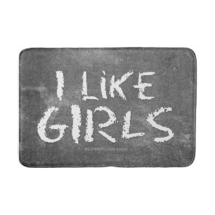 SlipperyJoe's I Like Girls smutsig svart tavla mör Badrumsmatta