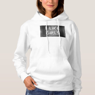 SlipperyJoe's I Like Girls smutsig svart tavla mör T Shirt