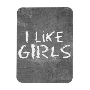 SlipperyJoe's I Like Girls smutsiga svarta tavlan  Magnet