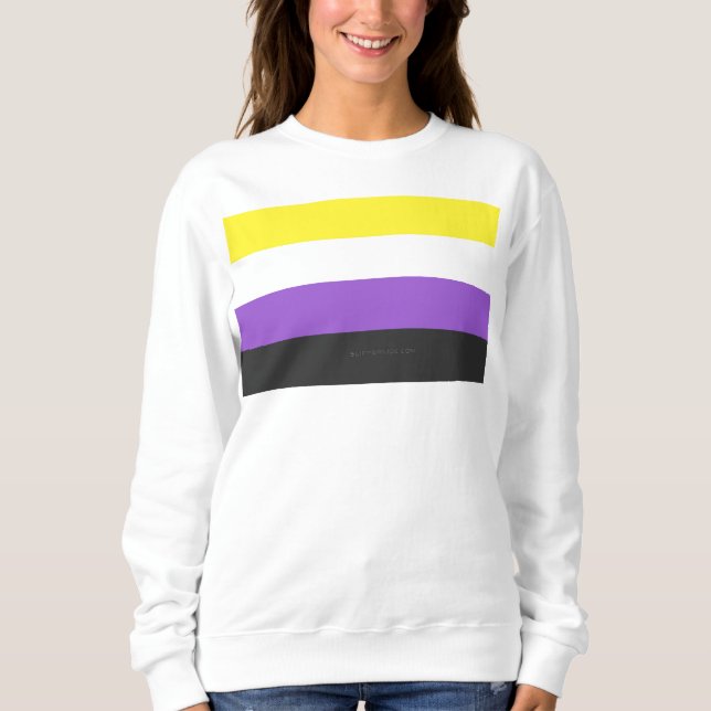 SlipperyJoe's Icke-binära Pride Flagga gul vit pu T Shirt (Framsida)