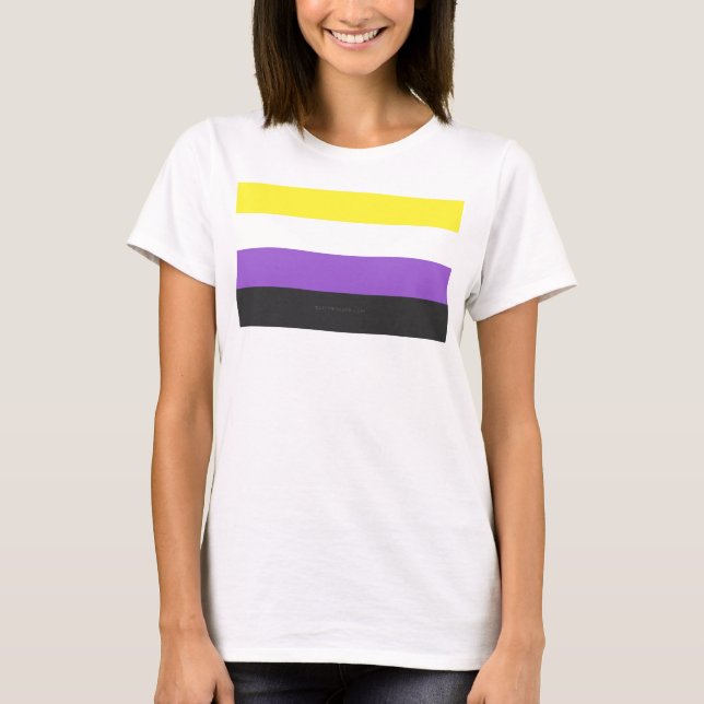 SlipperyJoe's Icke-binära Pride Flagga gul vit pu T Shirt (Framsida)