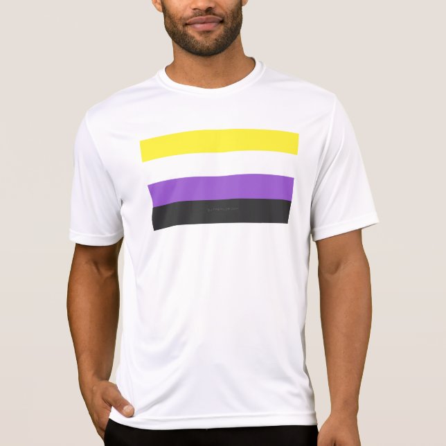 SlipperyJoe's Icke-binära Pride Flagga gul vit pu T Shirt (Framsida)