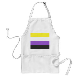 SlipperyJoe's Icke-binära Pride Flagga gul vit pur Förkläde