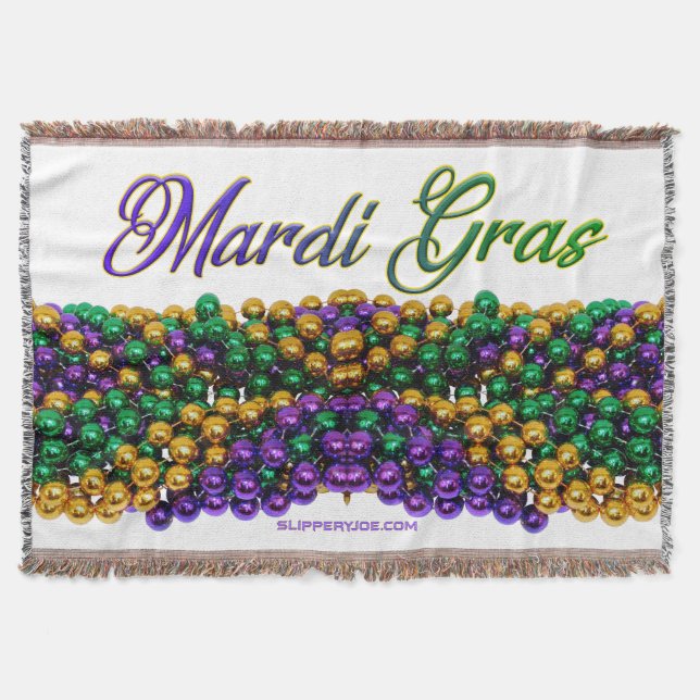 SlipperyJoe's ikoniska Mardi Gras-tema bild elega Filt (Framsidan)