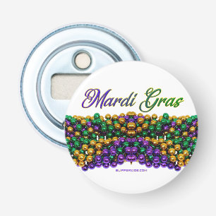 SlipperyJoe's ikoniska Mardi Gras-tema bild elega Flasköppnare