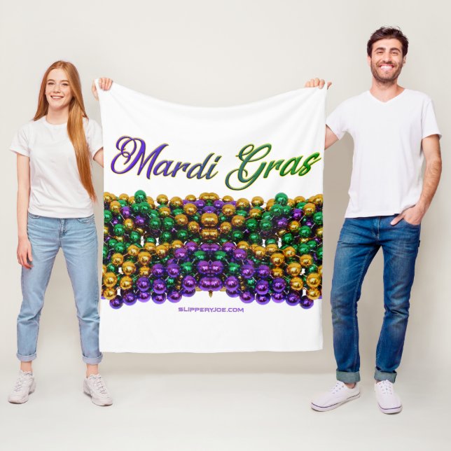 SlipperyJoe's ikoniska Mardi Gras-tema bild elega Fleecefilt (På plats)