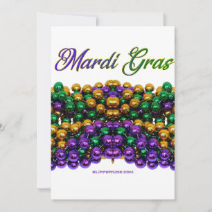SlipperyJoe's ikoniska Mardi Gras-tema bild elega Julkort