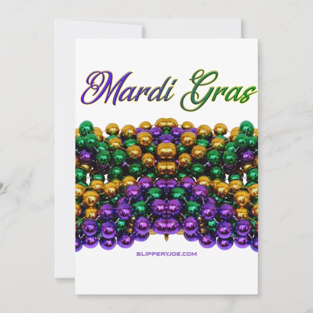 SlipperyJoe's ikoniska Mardi Gras-tema bild elega Julkort (Framsida)