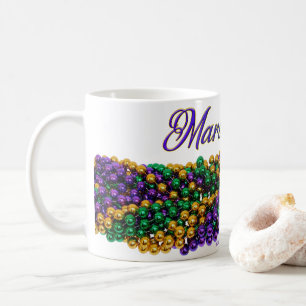 SlipperyJoe's ikoniska Mardi Gras-tema bild elega Kaffemugg