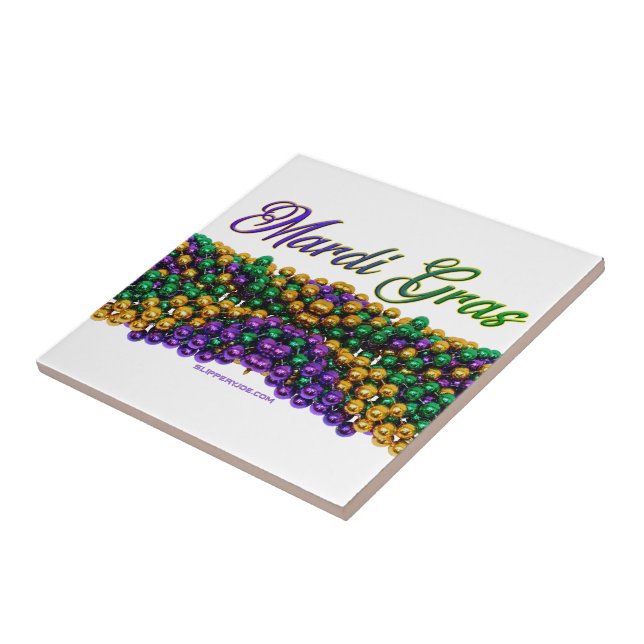 SlipperyJoe's ikoniska Mardi Gras-tema bild elega Kakelplatta (Sidan)
