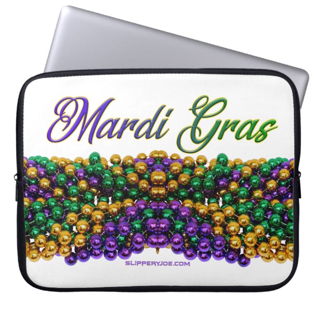 SlipperyJoe's ikoniska Mardi Gras-tema bild elega Laptop Fodral (Framsidan)