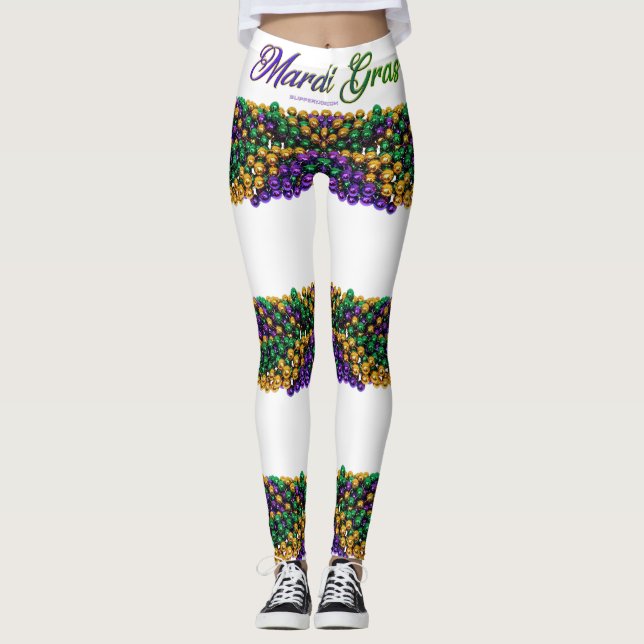 SlipperyJoe's ikoniska Mardi Gras-tema bild elega Leggings (Framsida)