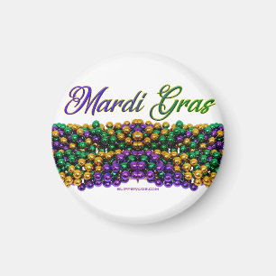SlipperyJoe's ikoniska Mardi Gras-tema bild elega Magnet