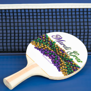 SlipperyJoe's ikoniska Mardi Gras-tema bild elega Pingisracket