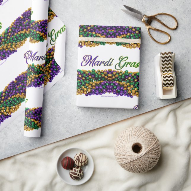 SlipperyJoe's ikoniska Mardi Gras-tema bild elega Presentpapper (Hantverk)