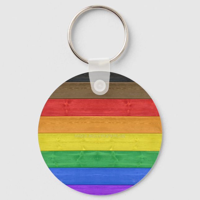 SlipperyJoe's inkluderande regnbågsflagga för homo Nyckelring (Framsida)
