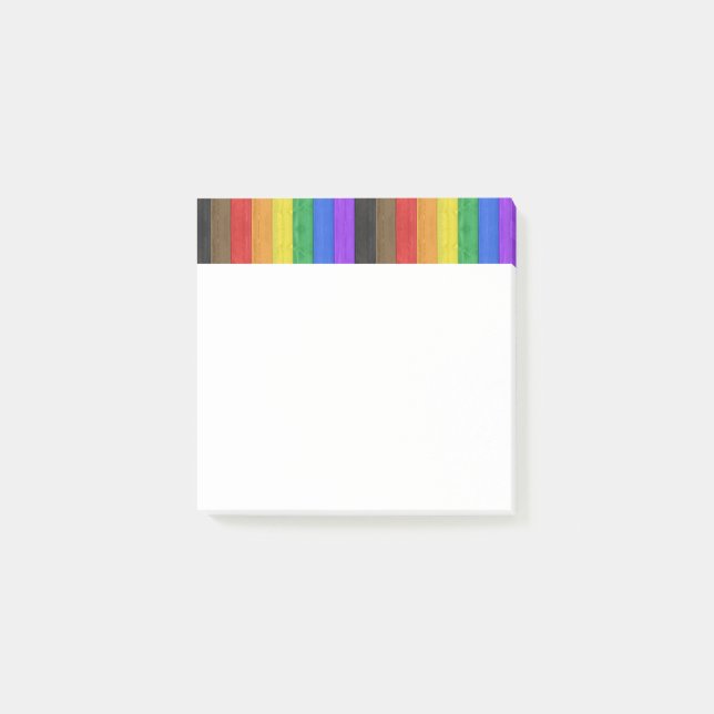 SlipperyJoe's inkluderande regnbågsflagga med text Post-it Block (Framsida)