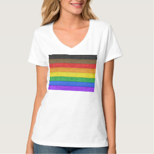 SlipperyJoe's inkluderande regnbågsflagga med text T Shirt