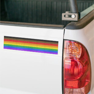 SlipperyJoes inkluderande träblak av gay pride fla Bildekal