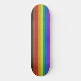 SlipperyJoes inkluderande träblak av gay pride fla Mini Skateboard Bräda 18,5 Cm