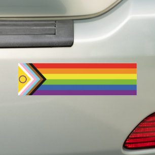 SlipperyJoe's Intersex stolthet flagga gul bakgrun Bildekal