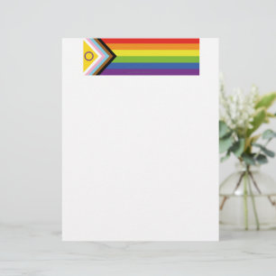 SlipperyJoe's Intersex stolthet flagga gul bakgrun Brevhuvud