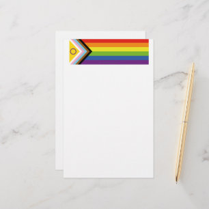 SlipperyJoe's Intersex stolthet flagga gul bakgrun Brevpapper