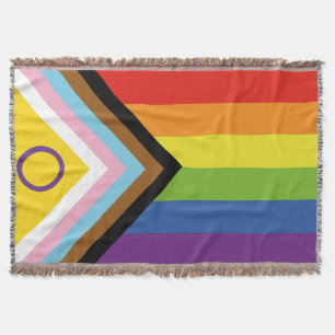 SlipperyJoe's Intersex stolthet flagga gul bakgrun Filt