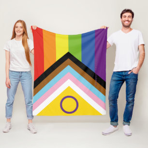 SlipperyJoe's Intersex stolthet flagga gul bakgrun Fleecefilt