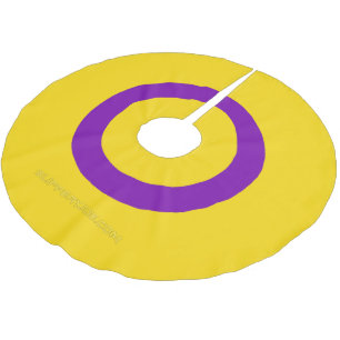 SlipperyJoe's Intersex stolthet flagga gul bakgrun Julgransmatta Borstad Polyester