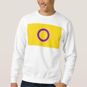 SlipperyJoe's Intersex stolthet flagga gul bakgrun Lång Ärmad Tröja