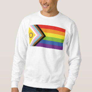 SlipperyJoe's Intersex stolthet flagga gul bakgrun Lång Ärmad Tröja