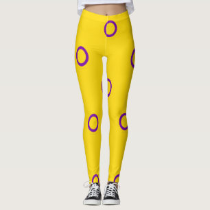 SlipperyJoe's Intersex stolthet flagga gul bakgrun Leggings