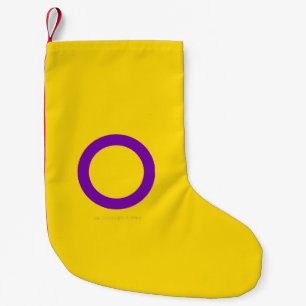 SlipperyJoe's Intersex stolthet flagga gul bakgrun Liten Julstrumpa