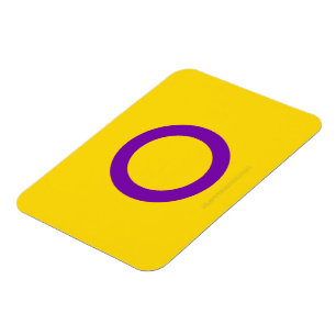 SlipperyJoe's Intersex stolthet flagga gul bakgrun Magnet