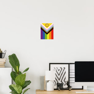 SlipperyJoe's Intersex stolthet flagga gul bakgrun Poster