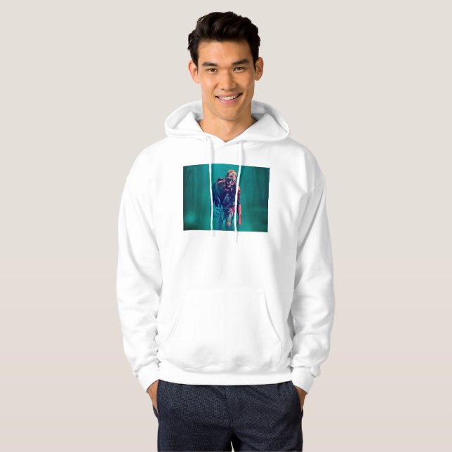 SlipperyJoes jävla zombie skogen Halloween-mist f Hoodie (Hel framsida)