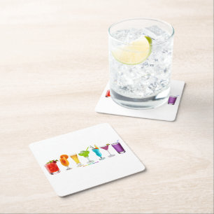 SlipperyJoe's jublar alkohol cocktails LGBTQIA gay Underlägg Papper Kvadrat