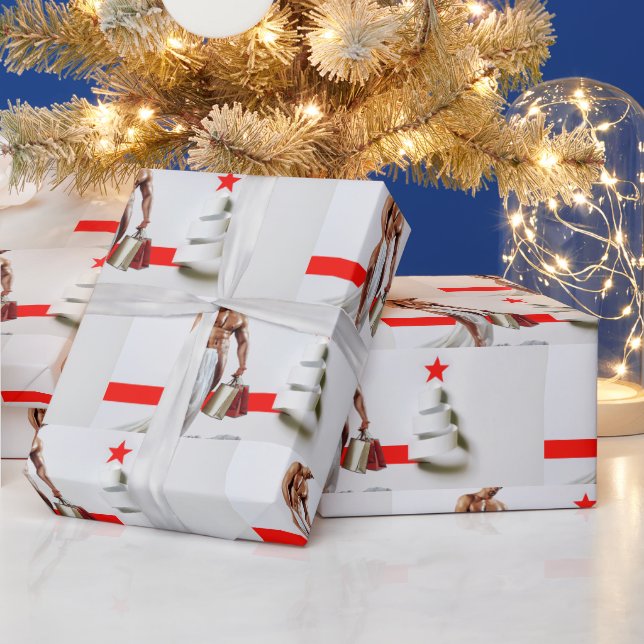 SlipperyJoe's julhandel vitt pappersspira Presentpapper (Helgdagar)