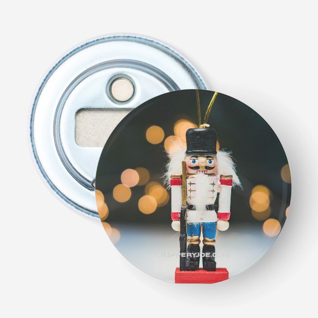 SlipperyJoes julklassiska nötknäpparprydnad Flasköppnare (Framsidan)