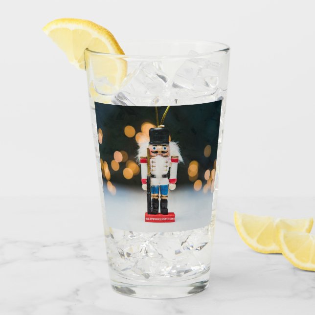 SlipperyJoes julklassiska nötknäpparprydnad Glaskopp (Framsida Ice)