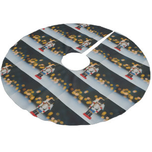 SlipperyJoes julklassiska nötknäpparprydnad Julgransmatta Borstad Polyester