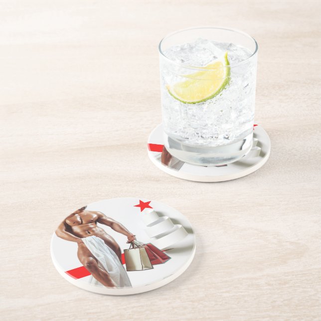 SlipperyJoes julshopping vit papper spira Underlägg (Sidan)