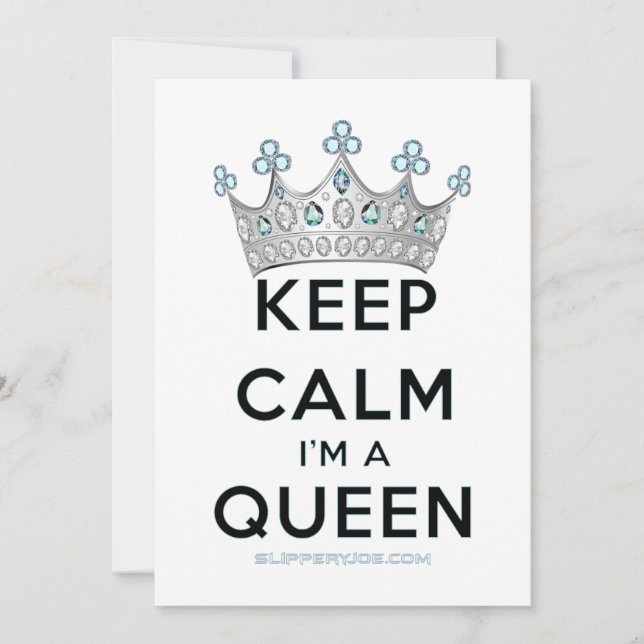 SlipperyJoe's keep calm drottning polerat silver k Julkort (Framsida)