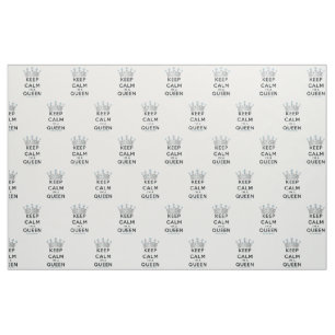 SlipperyJoe's keep calm drottning polerat silver k Tyg