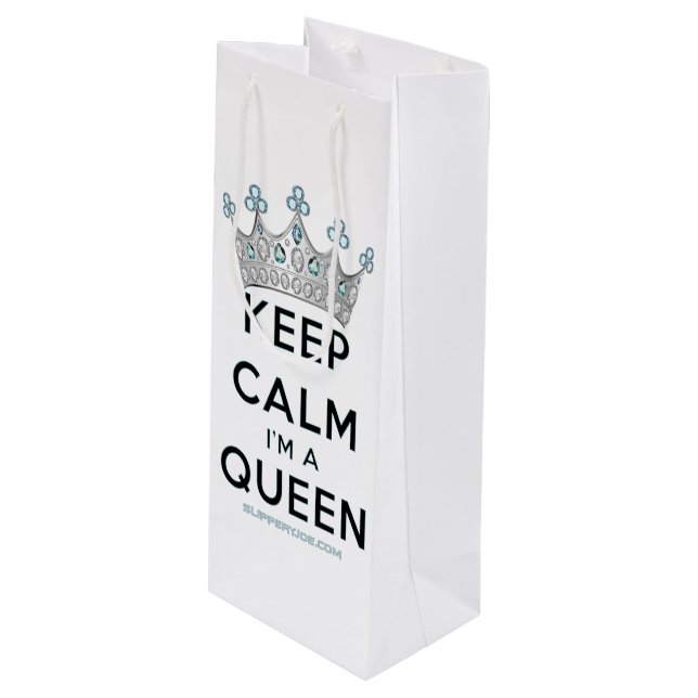 SlipperyJoe's keep calm drottning polerat silverkr (Framsidan Vinklad)