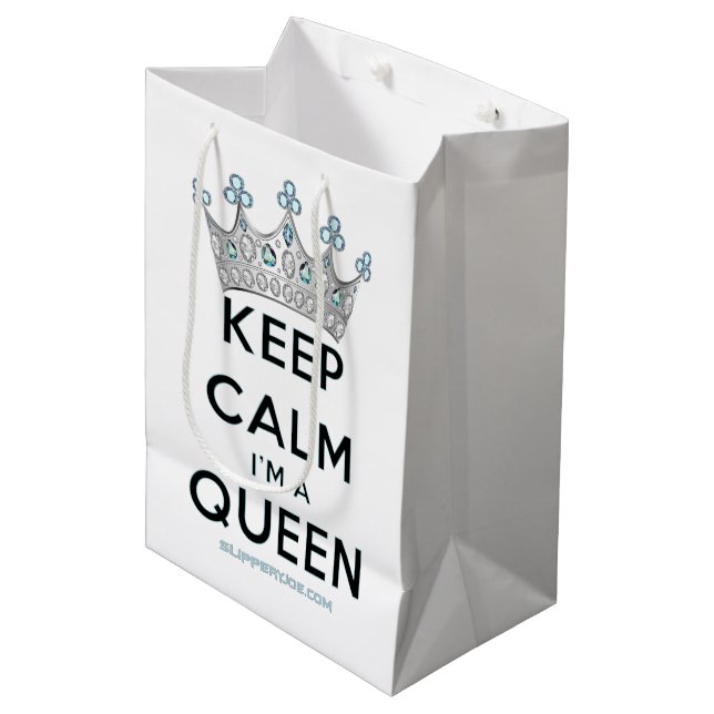 SlipperyJoe's keep calm drottning polerat silverkr (Framsidan Vinklad)